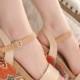 Fashion Style Thick Heels Sandals Shoes Red Pink SD0337
