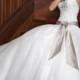 A-line Spaghetti Straps Brush Train Organza Wedding Dresses WE4464