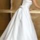 Empire A-line Strapless Brush Train Satin Wedding Dresses WE4462