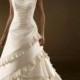A-line Off-The-Shoulder Lace Sweep Train Satin Wedding Dresses WE4458