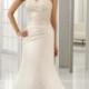 Empire A-line Strapless Lace Satin Wedding Dresses WE4451