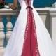 Strapless A-line Sweetheart Embroidery Empire Mermaid Sweep-train Floor-length Wedding Dresses WE1062