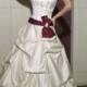 A-line Ball Gown Short sleeve Ruched Sweetheart Sweep-train Bow Ribbon Floor-length Wedding Dresses WE1055
