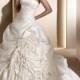 Strapless Chapel Train Ball Gown Satin Wedding Dress(WD0083)