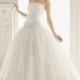 Ball Gown Strapless Appliqued Woth Satin Wedding Dress with Beading(WD0118)