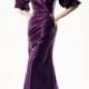 Purple Mermaid Floor-length V-neck Dress