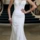 Strapless Appliques/Lace/Sequins Mermaid/Trumpet Chapel Train Luxurious Natural Lace Wedding Dresses WE2669