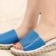 Fashion Style Thick Heels Wedge Shoes Slippers White SP0092