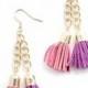 Radiant Orchid & Hot Pink Tassel Earrings