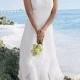 A-Line Spaghetti Straps Tea-length Chiffon Wedding Dress WE0112