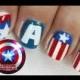 Captain America Nail Art