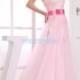 Sweetheart Plus Size Pink Floor Length Organza Bridesmaid Dress
