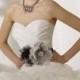 Ball Gown Sweetheart Flower Belt Slim Brush Train Organza Wedding Dresses WE4469