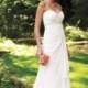 Chiffon Sweetheart Spaghetti Straps With Rouched A-line Skirt And Sweep Train Summer Wedding Gown WD1005