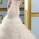 Mermaid Sweetheart Beading Ruching Sweep Train Organza Wedding Dresses WE3993