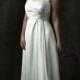 Organza Satin Satin Chapel Train Strapless A-line Wedding Dress(WD0908)