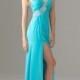 Slitted Empire One-shoulder Floor-length Chiffon Prom Dress PD1071