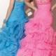 Ice Pink Ruffled A-line Sweetheart Organza Prom Dress PD1073