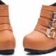 Korean Style Zip Embellished Thick Heels Short Boot Black BT0372