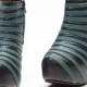 Korean Style Button Embellished Thick Heels Short Boot Black BT0375
