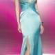 Sheath Floor-length Elastic Satin V-neck Prom Dress With Slit PD0018