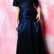 A-line Strapless Sequins Floor-length Elegant Dropped Royal Blue Satin Mother Dresses With Wrap WE4572