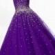 Beautiful Beads Tulle Princess Floor-length Diamonds Lace-up Prom Dress(PD0588)