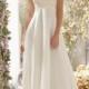 Alençon Lace On Delicate Chiffon- Detachable Back Cowl Wedding Dresses(HM0246)