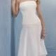 Strapless Empire Princess Sheath Knee-length Asymmetrical Wedding Dresses WE1095