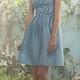 Mini Strapless Flower Sky Blue A-line Celebrity Dresses WE1101