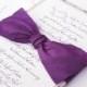 Tori + Dan's Purple Woodland Fabric Wedding Invitations