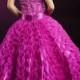 A line Halter Beading Organza Floor Length Girl Violet Pageant Dress