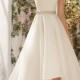 Organza Hi-lo Gown- Shown With Crystal Beaded Satin Belt Wedding Dresses(HM0240)