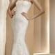 Strapless Appliques/Lace Column/Sheath Floor-length Glamorous Natural Lace Wedding Dresses WE2683
