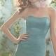 Mini Strapless Sheath Sky Blue Ruching Celebrity Dresses WE1115