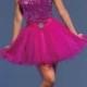 Fuchsia Ball Gown Short Spaghetti Straps Dress