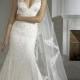 Off-the-Shoulder V-neck Lace/Appliques Cathedral Train Mermaid/Trumpet Luxurious Dropped Lace Wedding Dresses WE2650