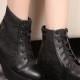 Western Style Leopard High Heel Shoes Black Black BT0766