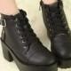 Fashion Style Low Heels Sandals Shoes Black Black BT0763