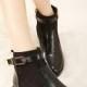 Western Style High Heels Shoes Short Boot Black BT0675