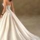 A-line Sweetheart Strapless Embroidery Empire Sweep-train Floor-length Wedding Dresses WE1632