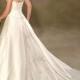 A-line Sweetheart Strapless Embroidery Empire Sweep-train Floor-length Wedding Dresses WE1631