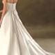 A-line Strapless Embroidery Empire Sweep-train Floor-length Wedding Dresses WE1630