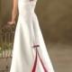 A-line V-neck Spaghetti strap Empire Sweep-train Floor-length Wedding Dresses WE1629