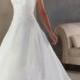 V-neck Spaghetti strap Embroidery Empire Sweep-train Floor-length Wedding Dresses WE1625