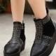 Korean Style Cusp Head Thin Heels Shoes Woolen Boot Brown BT0971