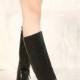 Korean Style Thicken Heels Knight Boot Black BT0197