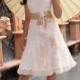 A-line Sweetheart Knee Length Lace Wedding Dress WE4091