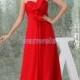 Find Your One-shoulder Plus Size Red Floor Length Chiffon Evening Dress With Shirring And Drape(Zj6931) Here ,Wanweier Evening Dresses - A perfect moment for you.