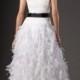 A-Line Strapless Bow Belt Ruching Floor-length Organza Wedding Dresses WE4051